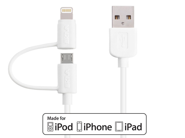 USD00267  2 in 1 usb cable for micro & apple iphone5 usb