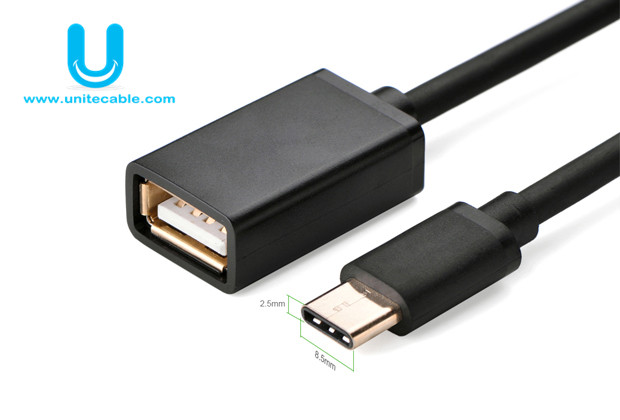 Gold Plated Reversible USB Type-C Male to USB 2.0 Type A Female Charge & Sync Cable