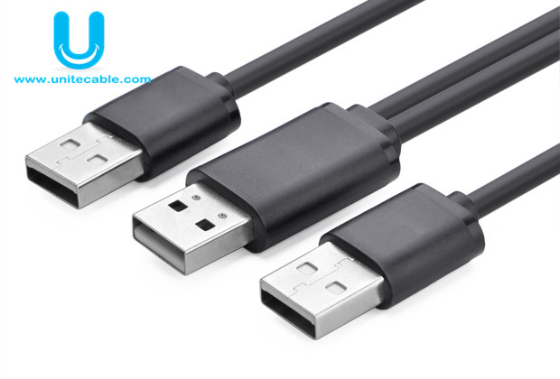 USB 2.0 A male ×2 to A Male Cable