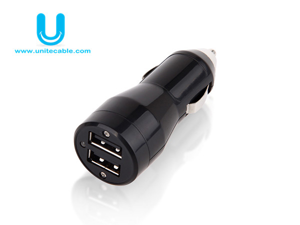 Double usb car charger bullet shape new